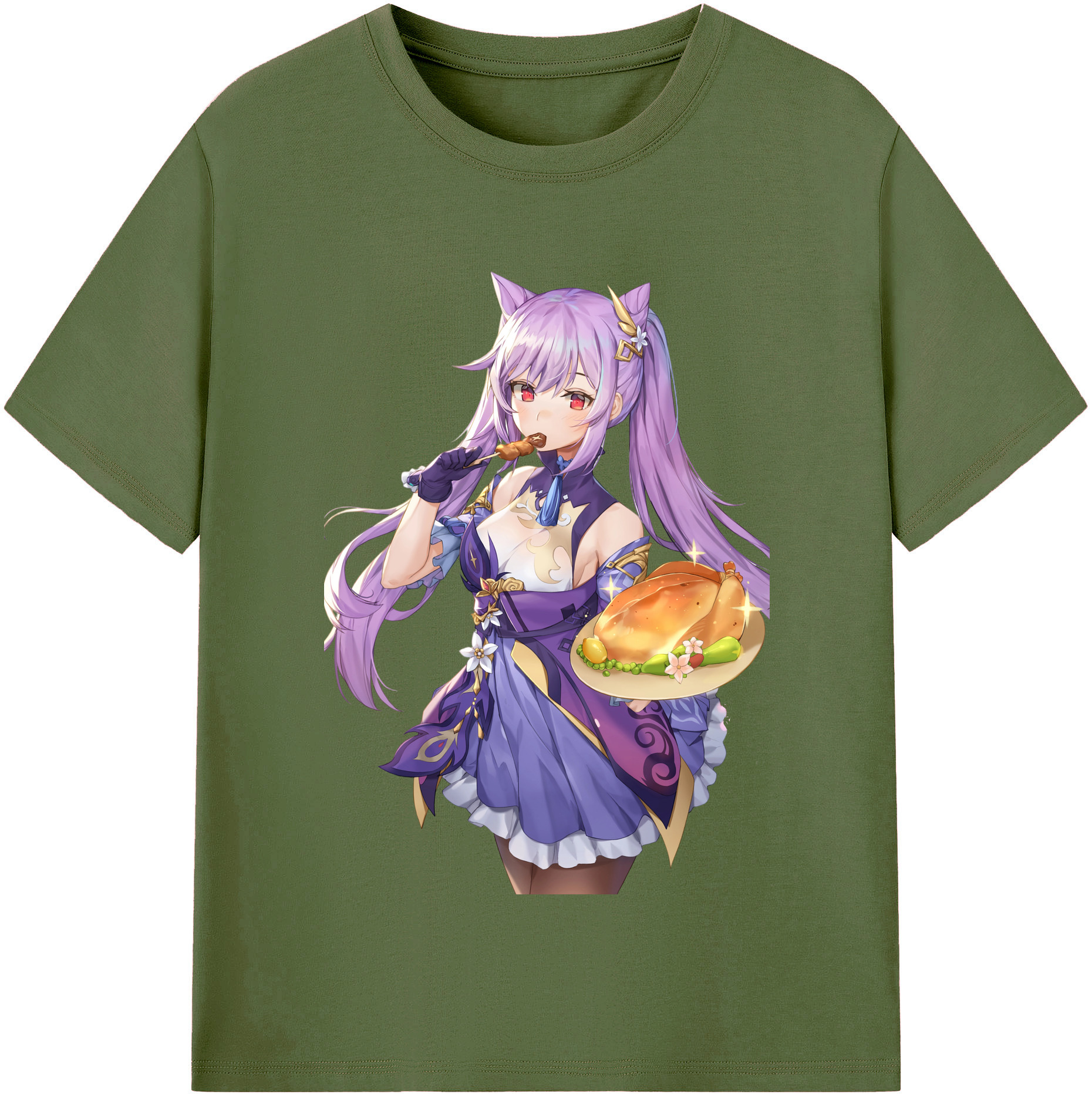 げんし神 刻晴 こくせい genshin Kokusei 綿100％半袖Tシャツ（フロントプリント）